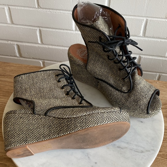 JEFFREY CAMPBELL Handmade IBIZA LAST Platform Ankle Booties Lace-Ups Size 8 - Picture 17 of 17
